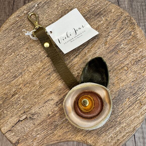 Genuine Leather Flower Charm Crossbody Leather Tassel Neutral Bag Flair - Picture 5 of 5